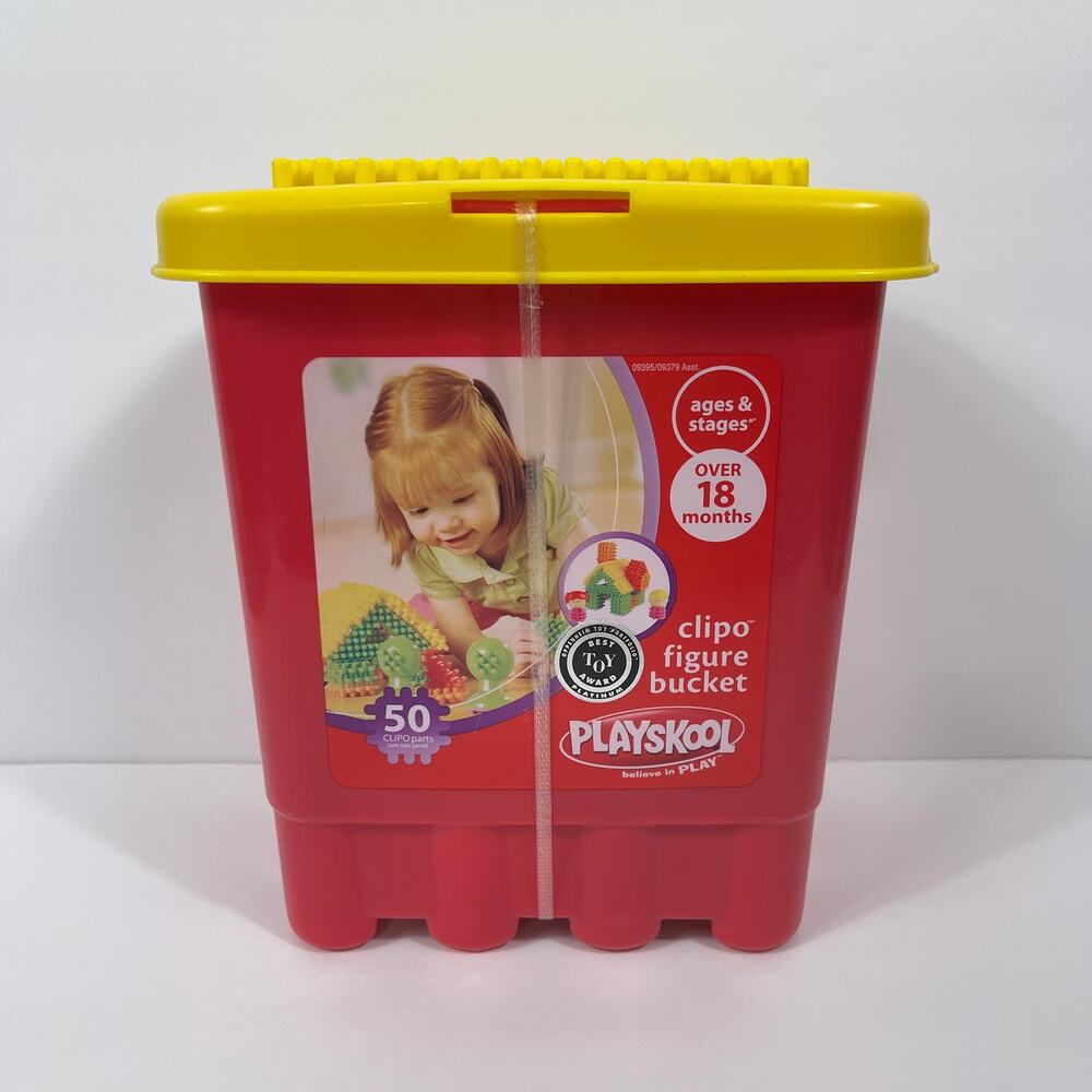 Hasbro Playskool‎ Clipo Figure Bucket 09395 18M+ NEW 50 CLIPO Parts SEALED